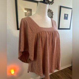Como Vintage Dusty Rose Bohemian Peasant Top